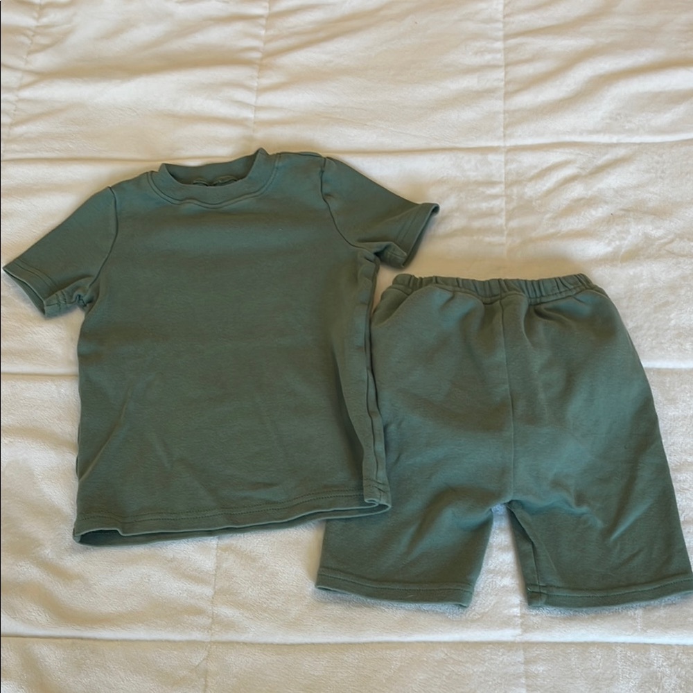 Peejamas Green Kids' T-Shirt and Shorts Set